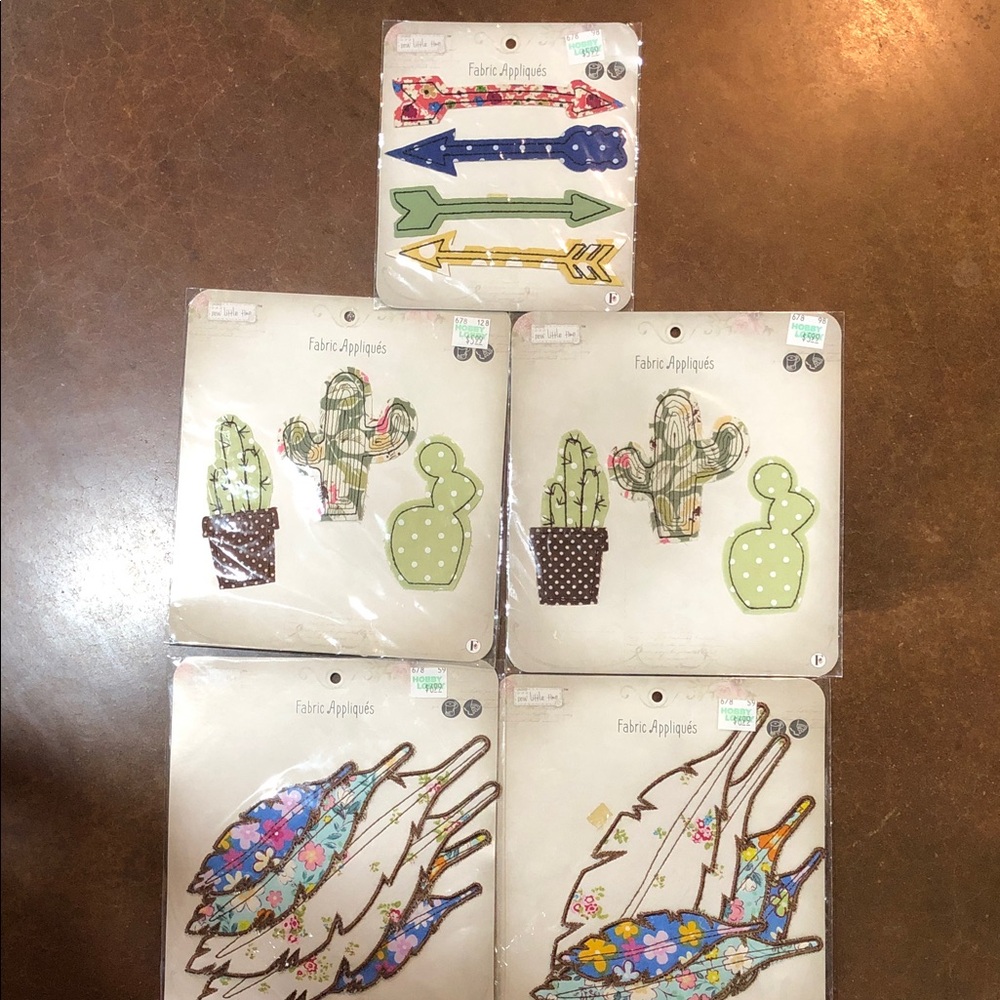 Fabric Appliques Set - Cactus and Arrow Designs